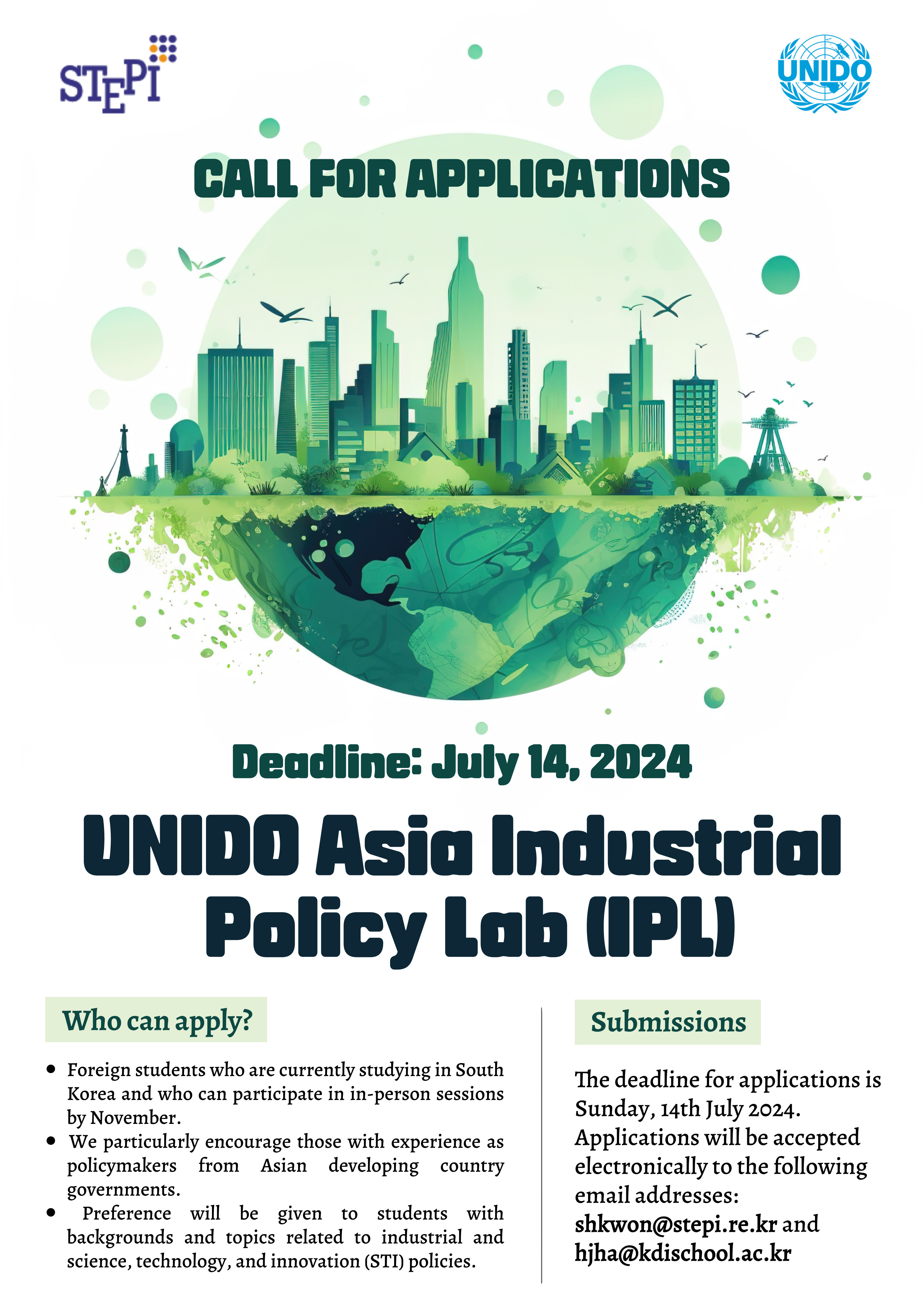 (Extension until July 14!) Call for Applications: UNIDO Asia Industrial Policy Lab (IPL)