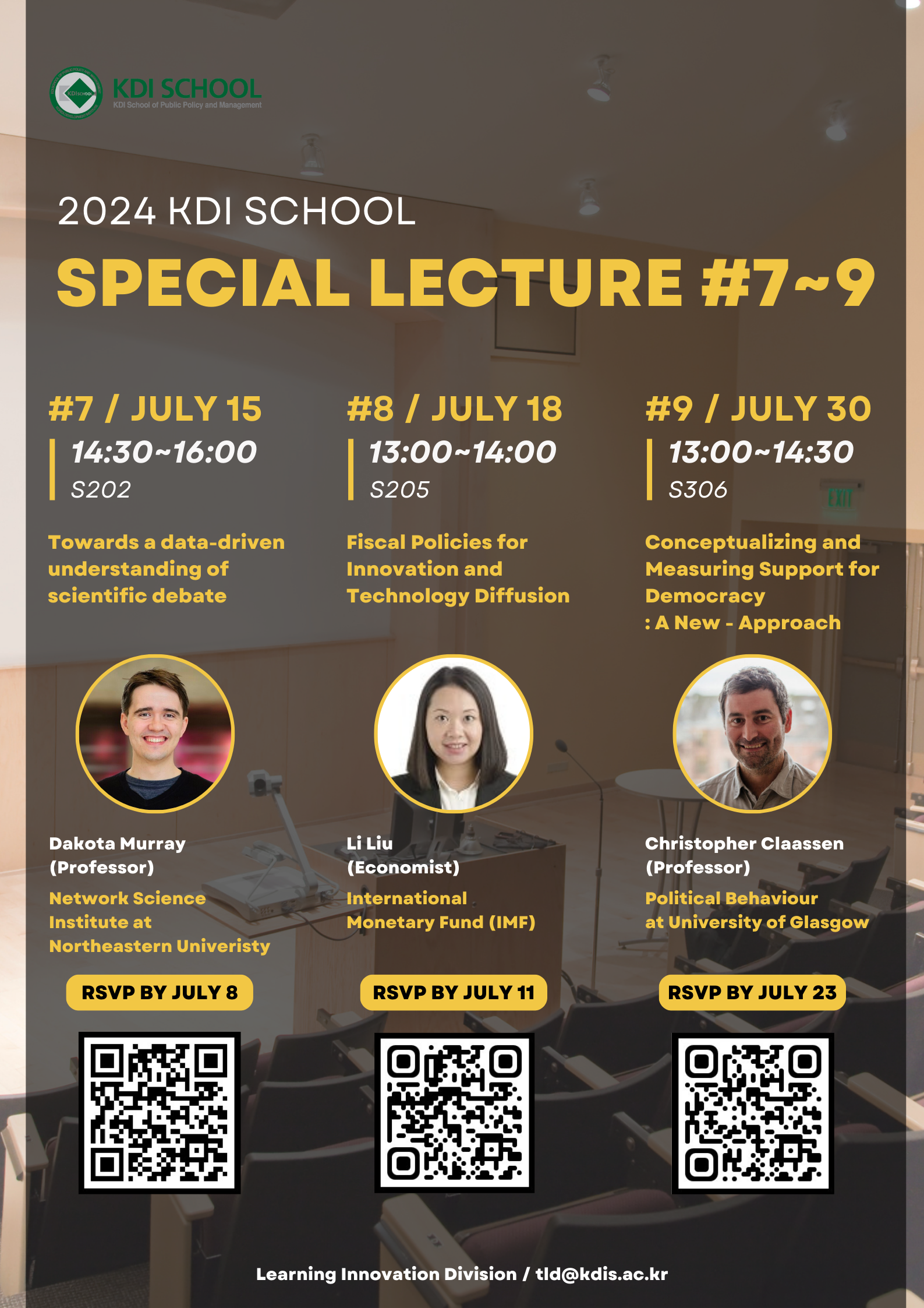 2024 KDIS Special Lecture #7~9 (July 15/18/30)