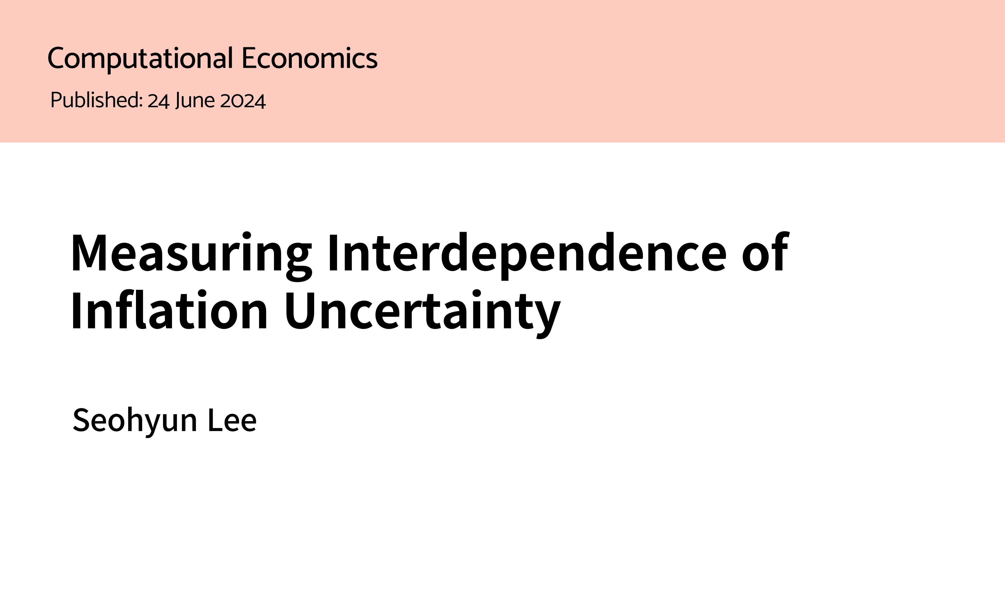 The paper by Professor Seohyun Lee has been published in Computational Economics